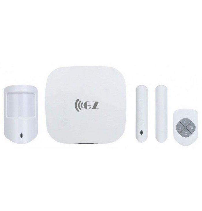 Kit antifurto wireless GZ Argo: centrale 4G, rilevatore PIR, contatto magnetico e telecomando